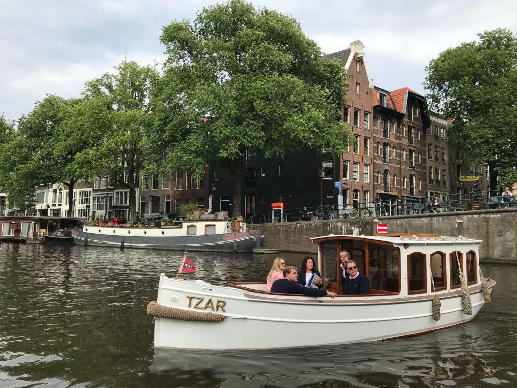 private open boat in amsterdam